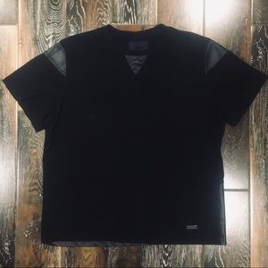 🎈SOLD🎈Akademiks Black and Faux Leather Tee